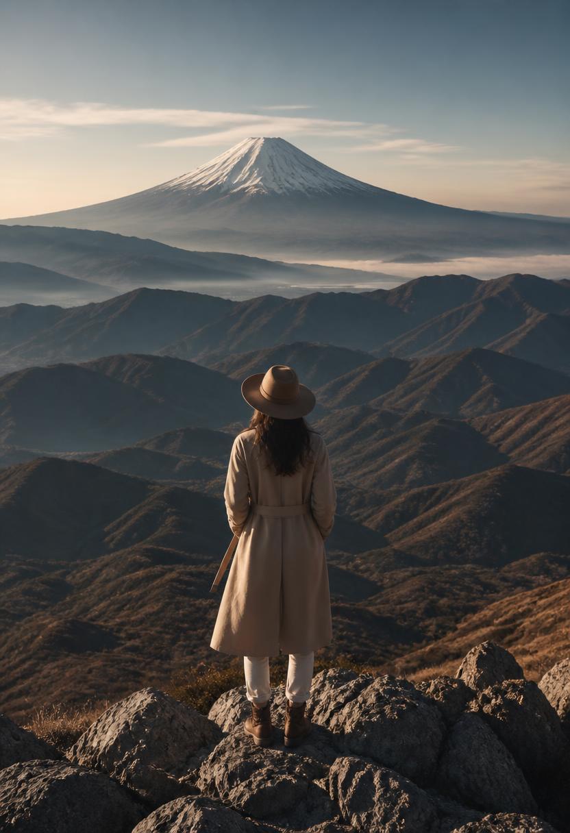 Solo traveller looking towards Mount Fuji in Japan